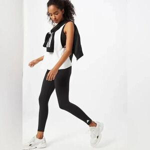 Adidas Womens 7/8 Ankle Leggings Black 3-Stripes Size XS High Rise FJ7187